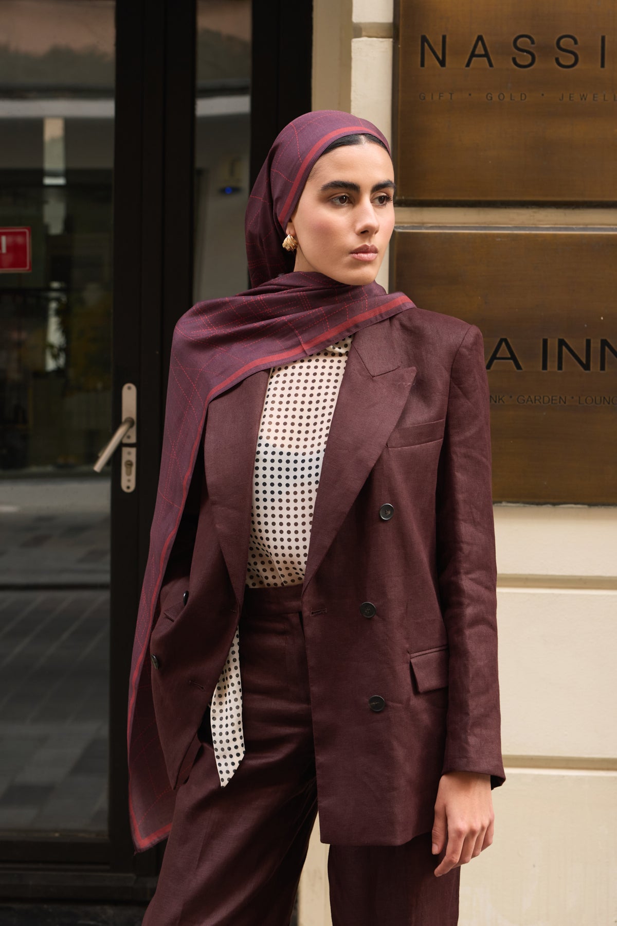 Emily Burgundy Şal