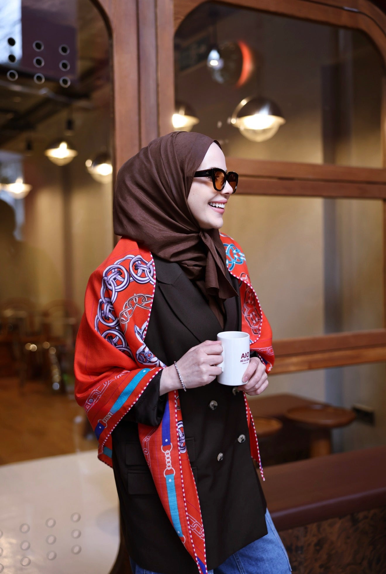 Liberty Orange Omuz Şalı