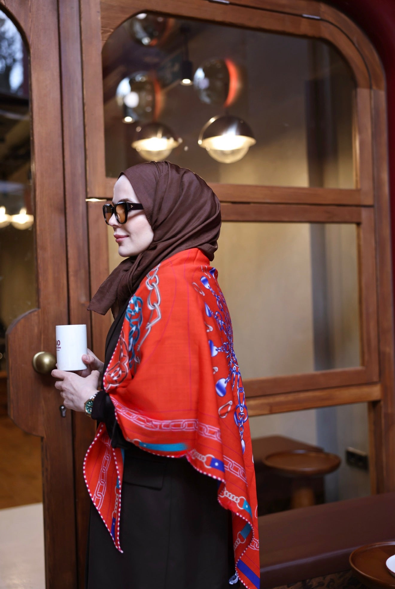 Liberty Orange Omuz Şalı