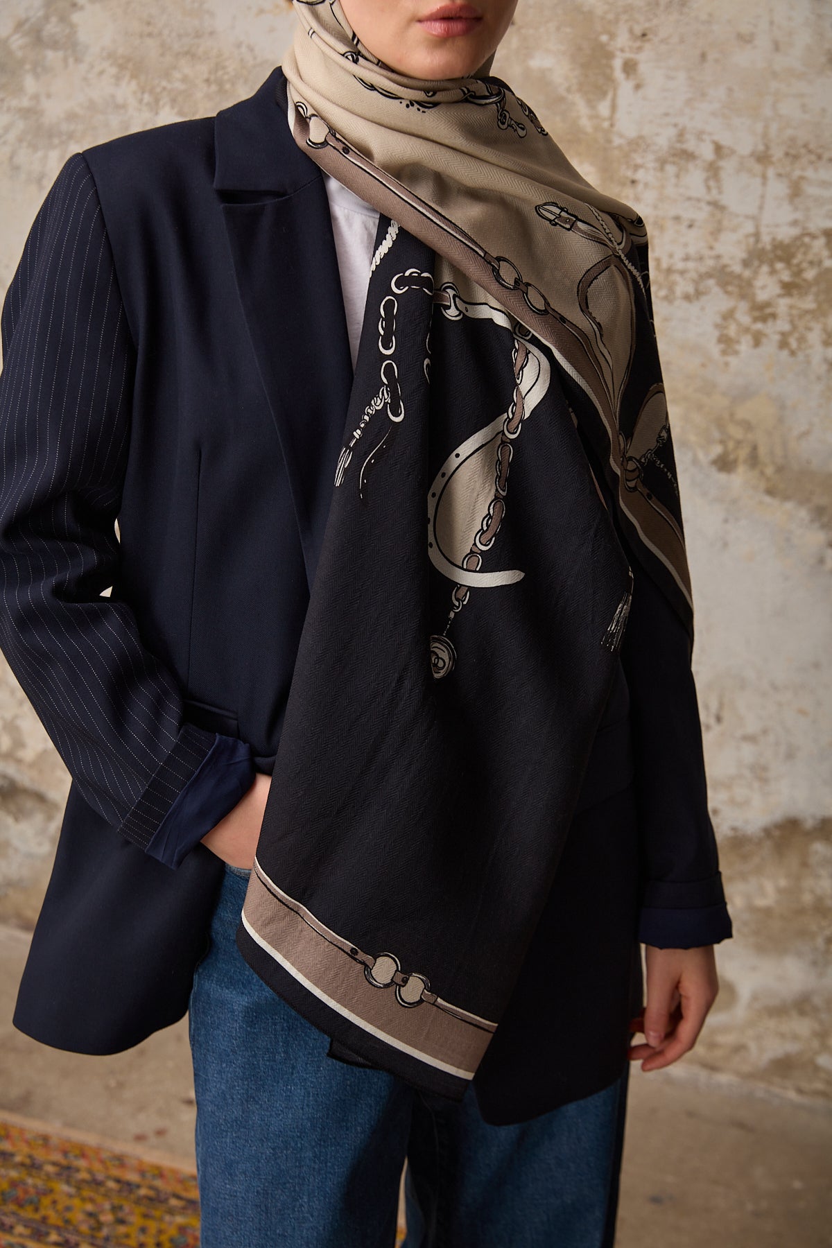 Lanac Scarf Dark Navy