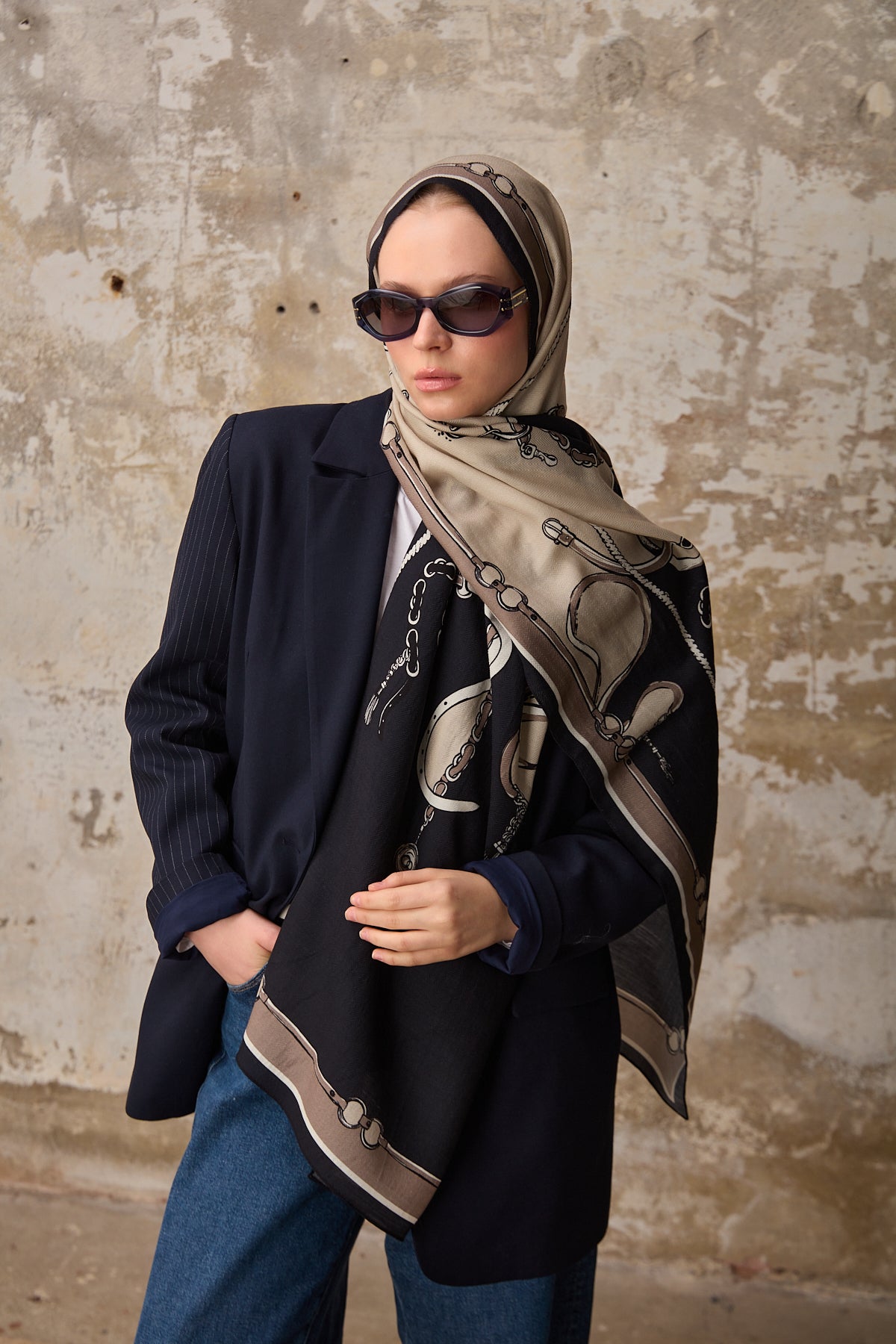 Lanac Şal Koyu Lacivert