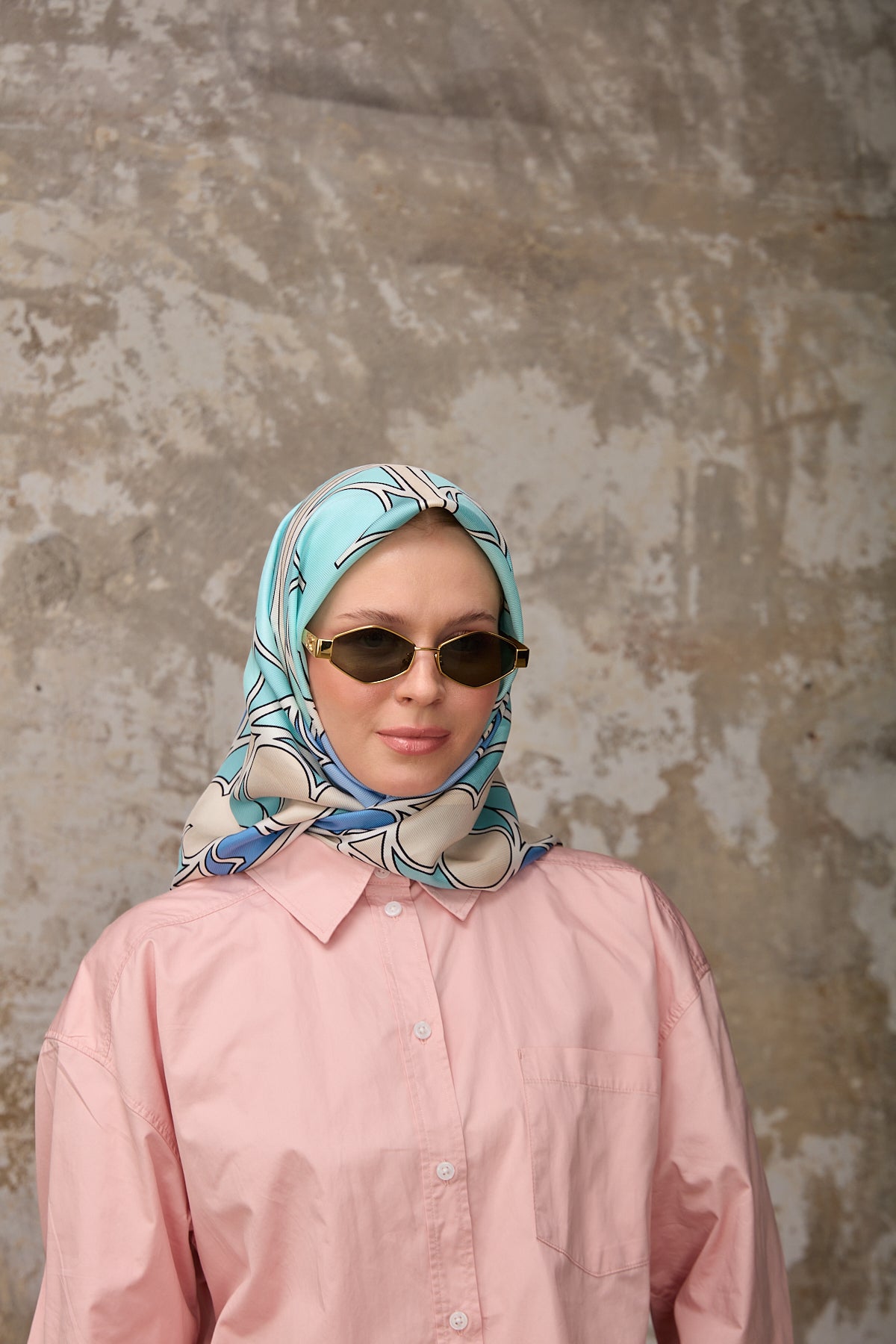 Secra Eşarp Turkuaz/ Pastel Mavi