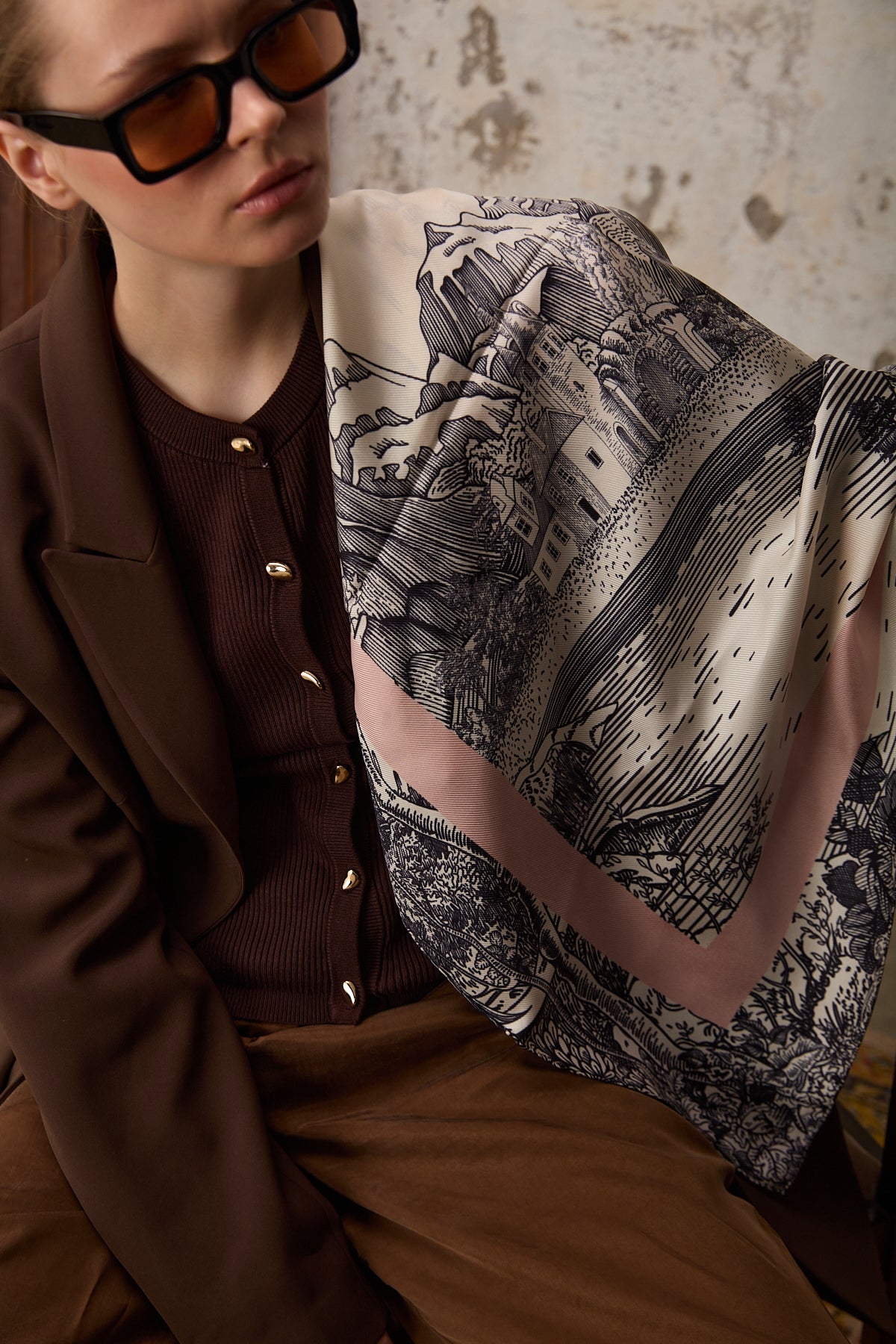 Suma Eşarp Kahverengi