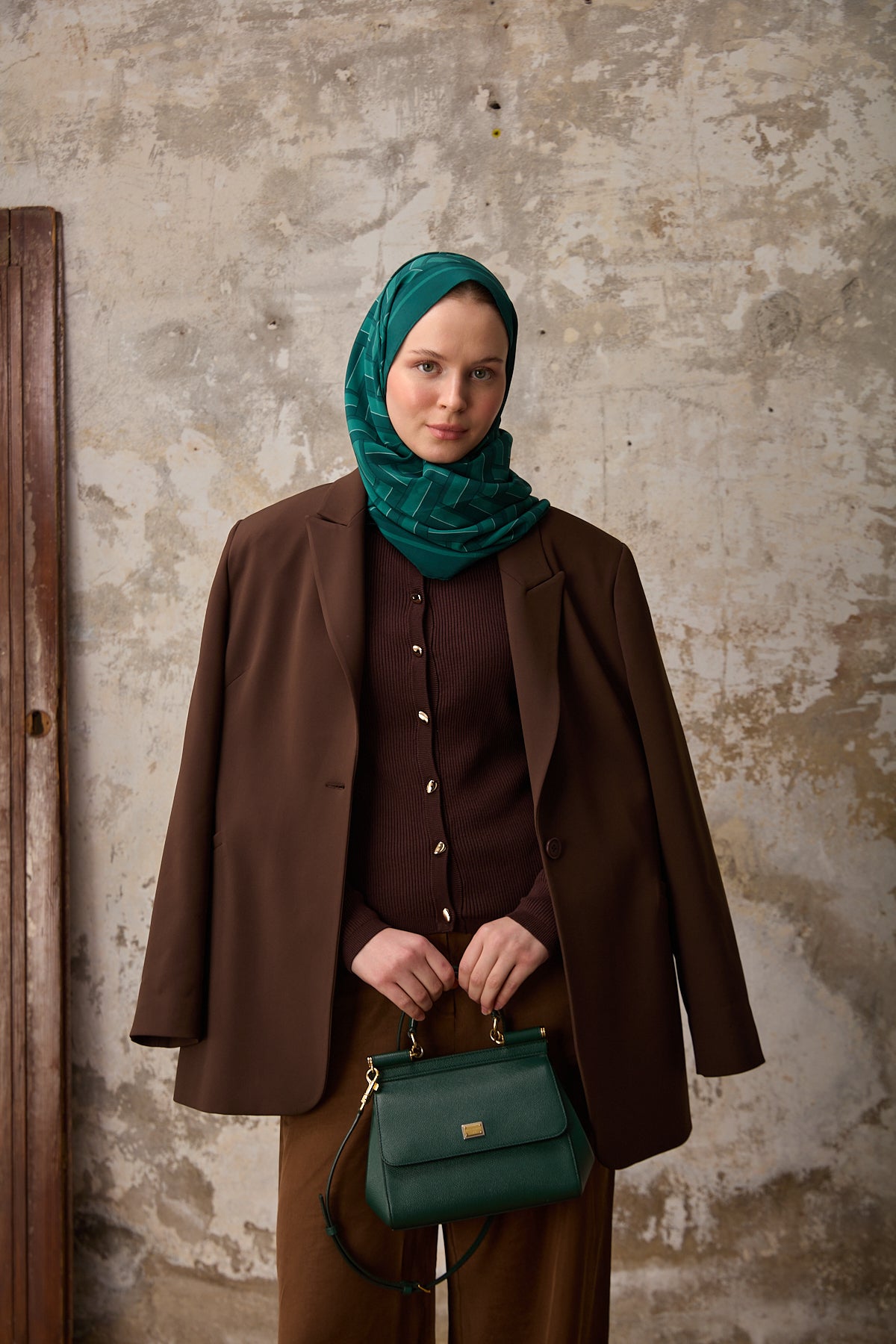 Svila Şal Zümrüt Yeşili