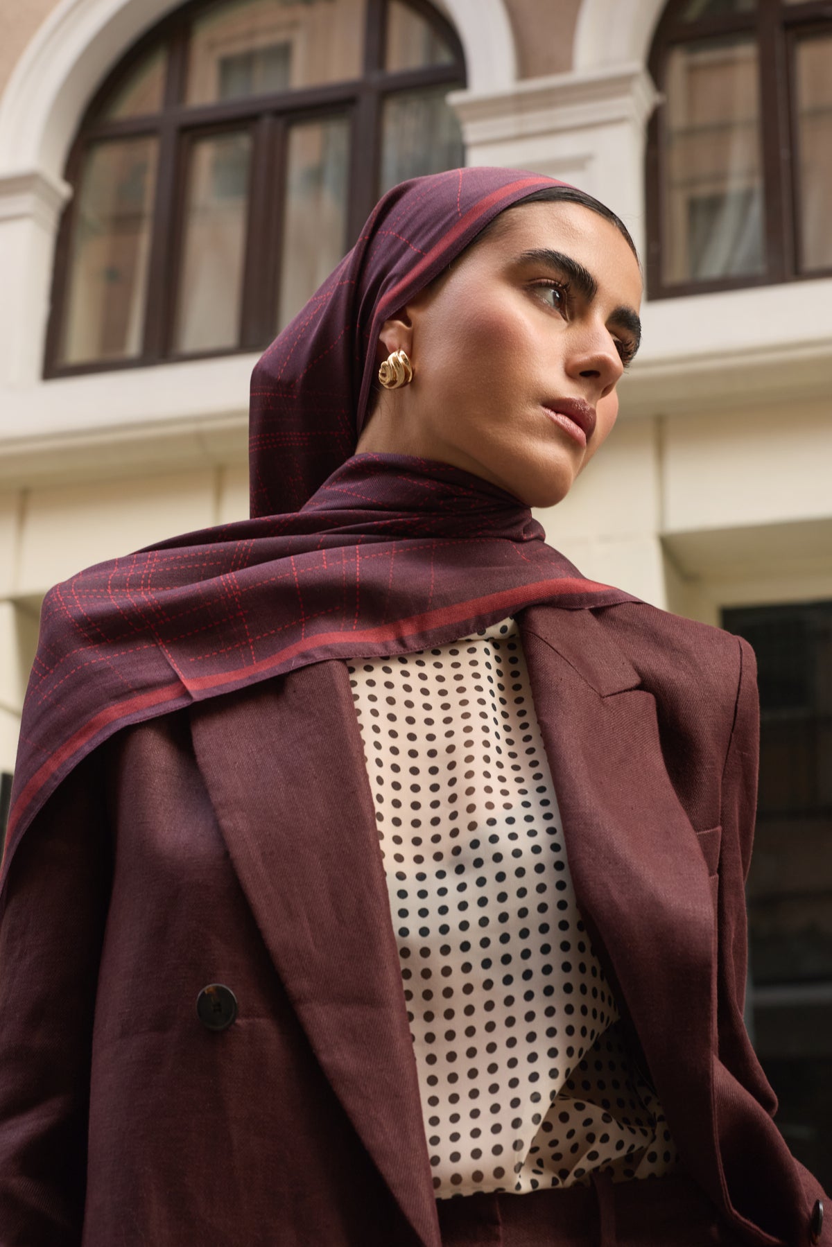 Emily Burgundy Şal