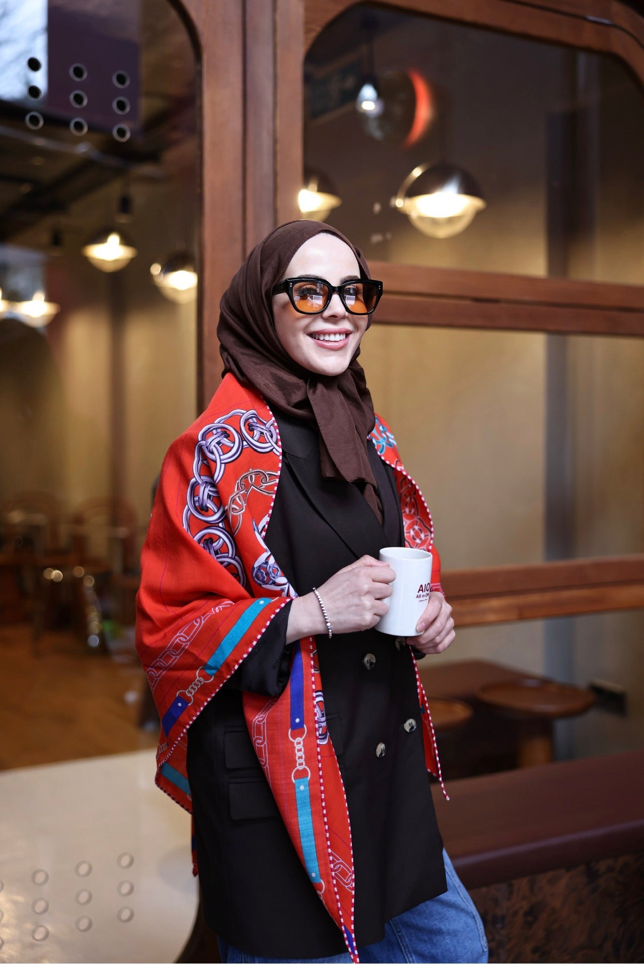 Liberty Orange Omuz Şalı