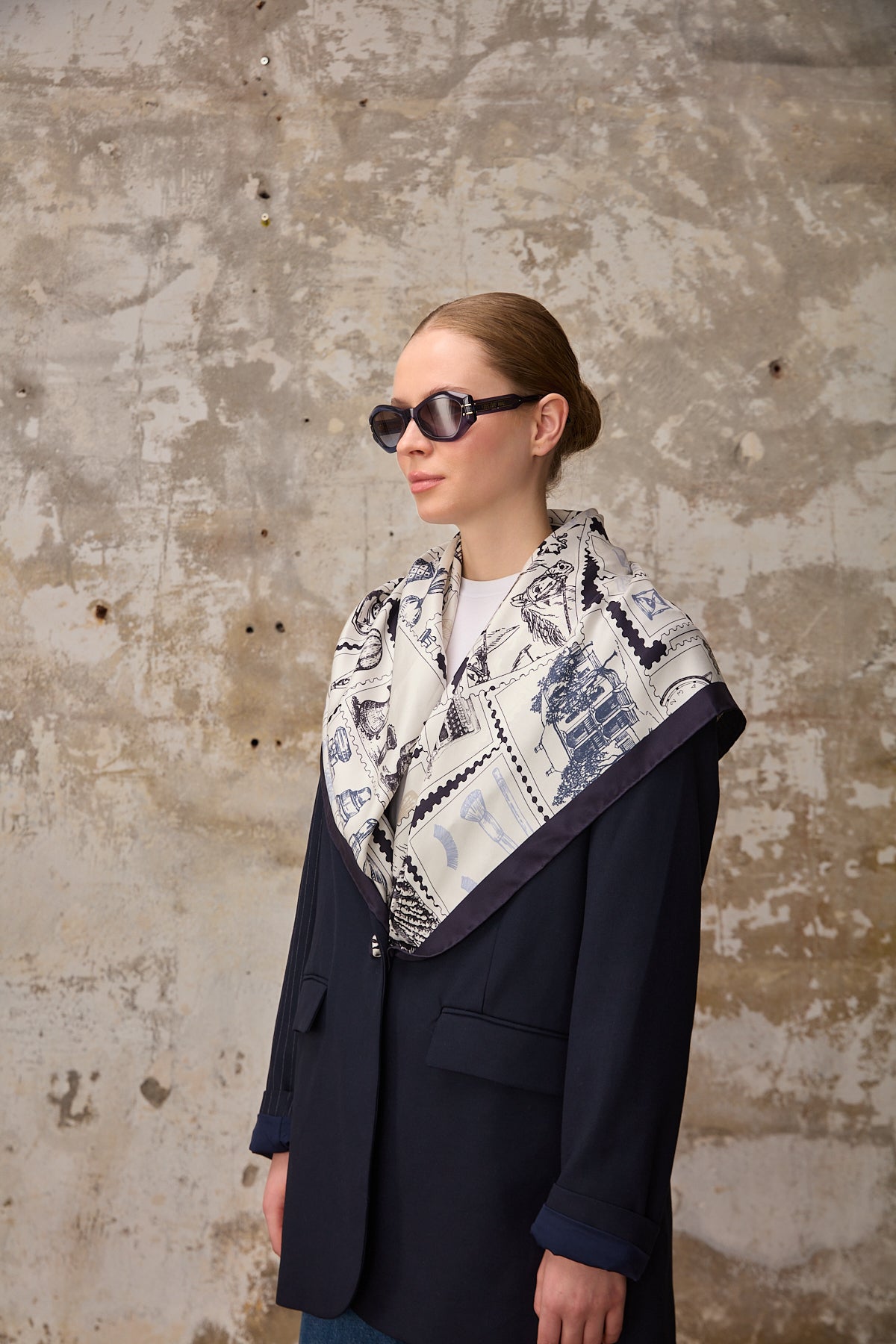 Imas Foulard Bleu Marine