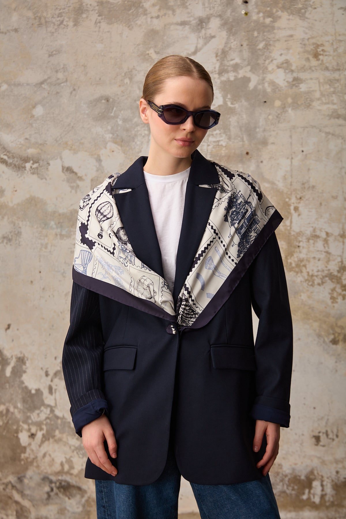 Imas Foulard Bleu Marine