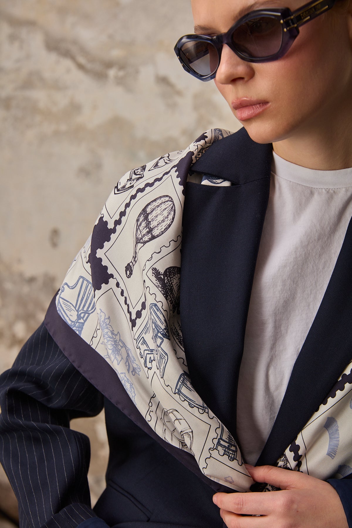 Imas Foulard Bleu Marine