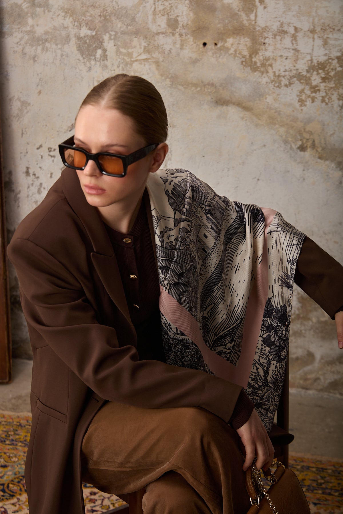 Suma Eşarp Kahverengi