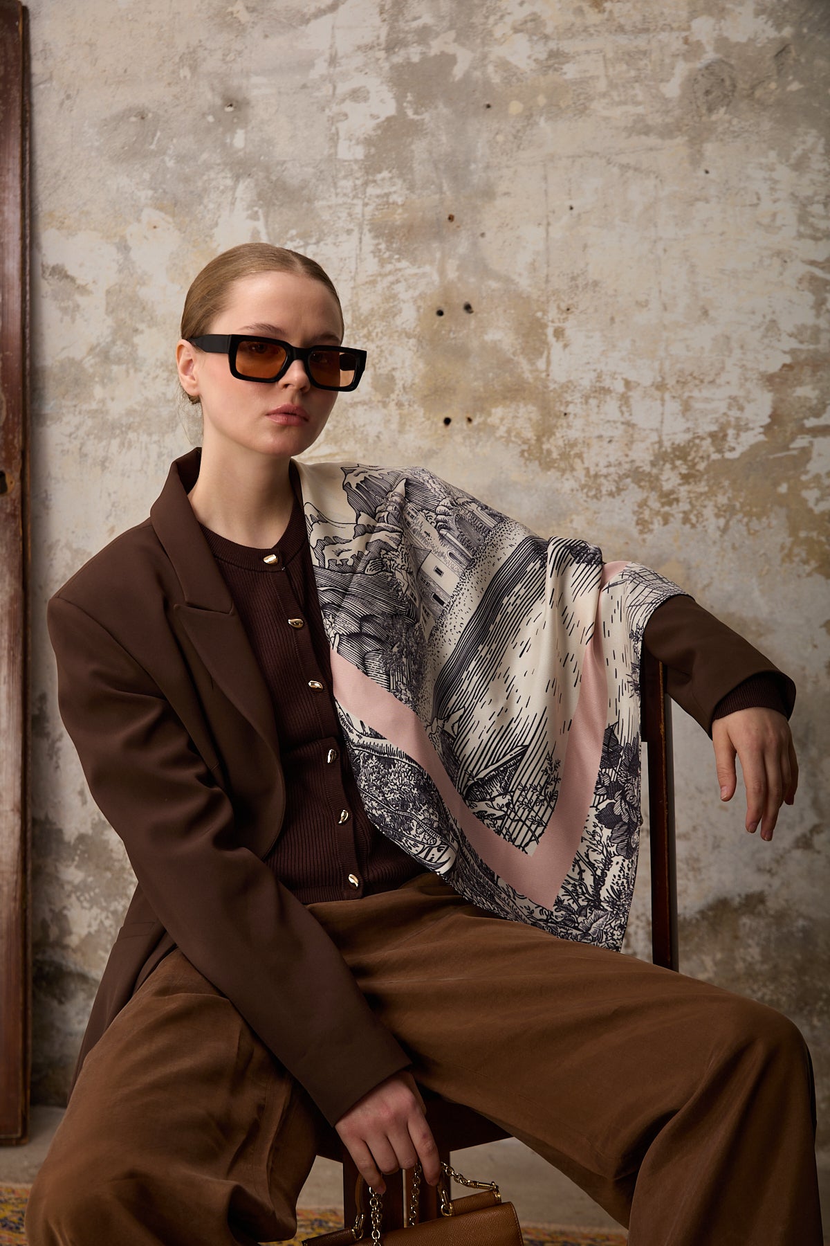 Suma Eşarp Kahverengi